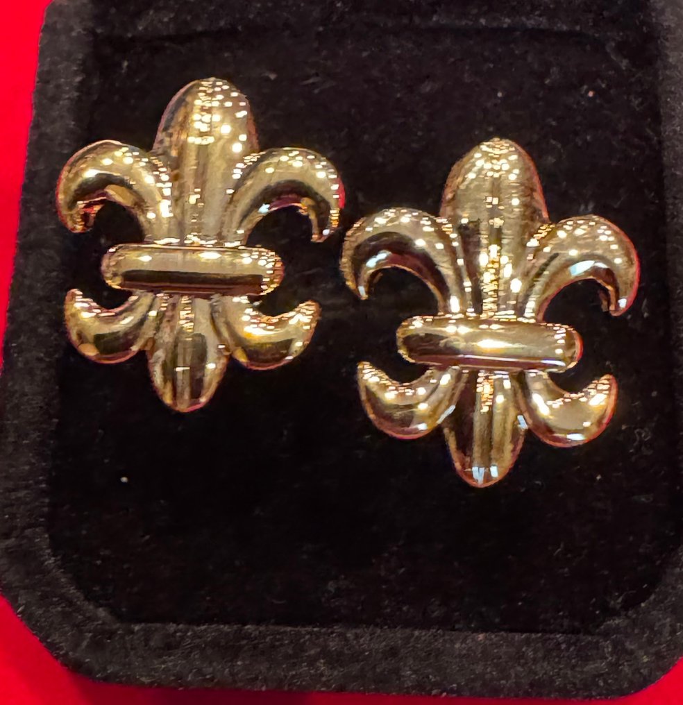 优雅的波旁战争护卫舰象征滚金航海袖扣 - 袖扣 #1.0