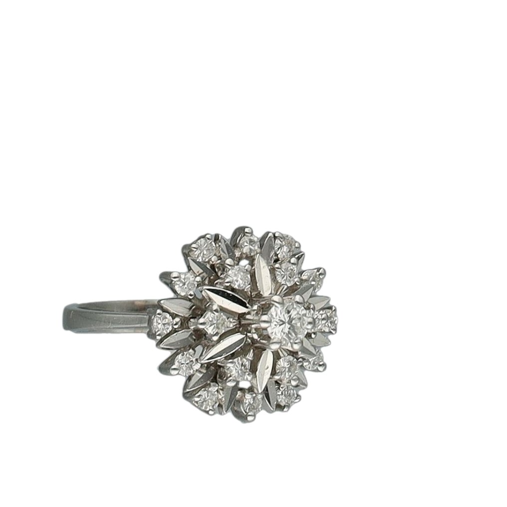 Ring - 18 kt. White gold -  0.74ct. tw. Diamond (Natural)  #2.1