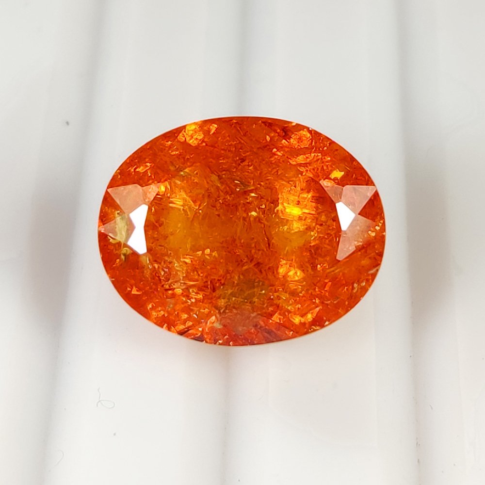 1 pcs  橙色 锰铝榴石  - 11.14 ct - 国际有色宝石协会（ICA GemLab） - 芬达橙！ #4.3