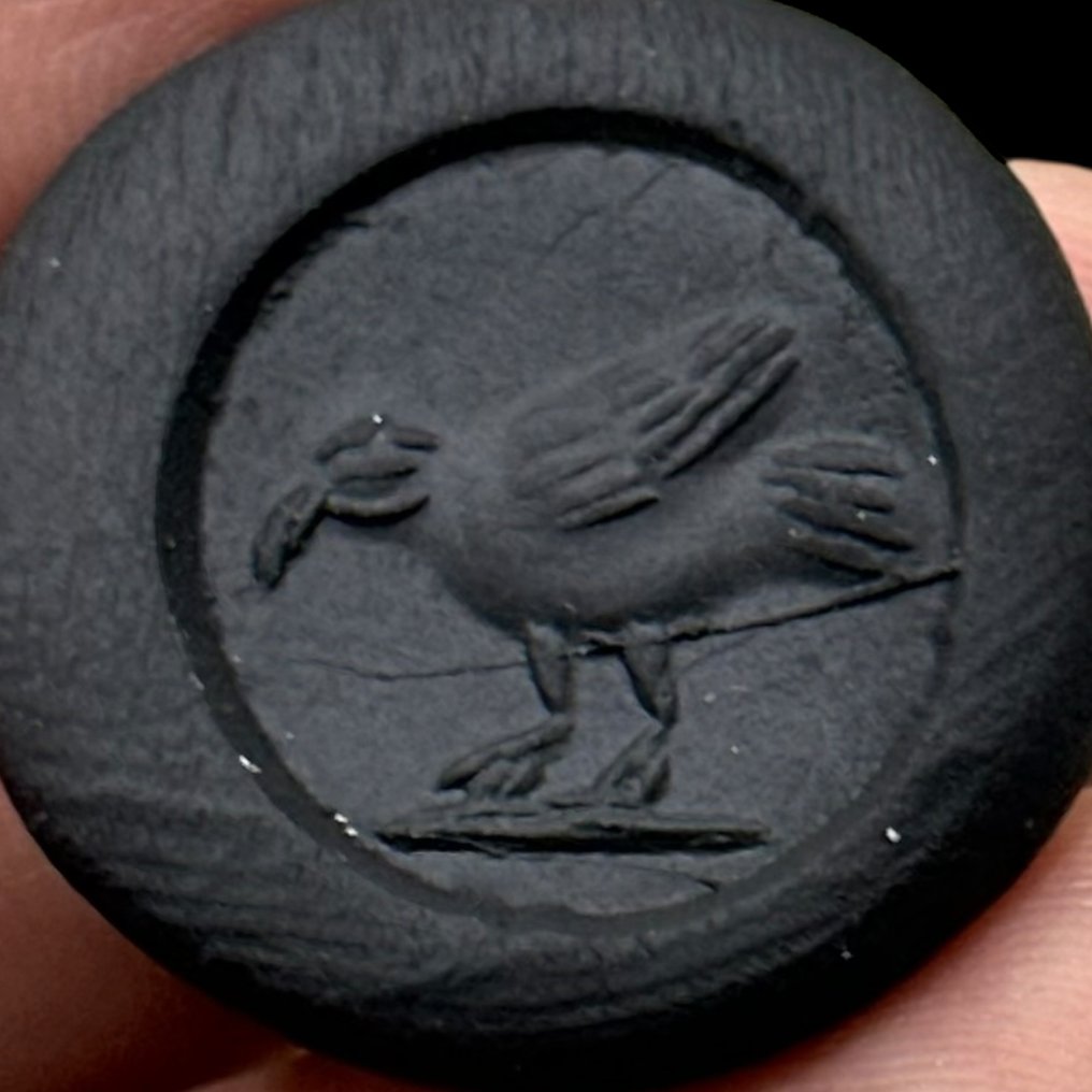 Sasanian Agate Bird Intaglio Seal - 1.5 cm  (No Reserve Price) #4.3