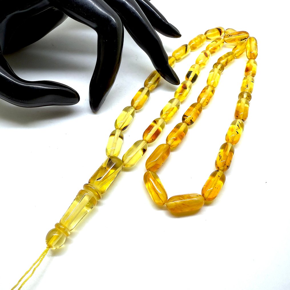 Φυσικό βαλτικό κεχριμπάρι, κομποσκοίνι προσευχής Tesbih, ροζάριο, κάψουλες από πέτρα με τρύπα 16 mm. - Κεχριμπάρι - Baltic amber - succinite - fossilised pine tree resin #3.2