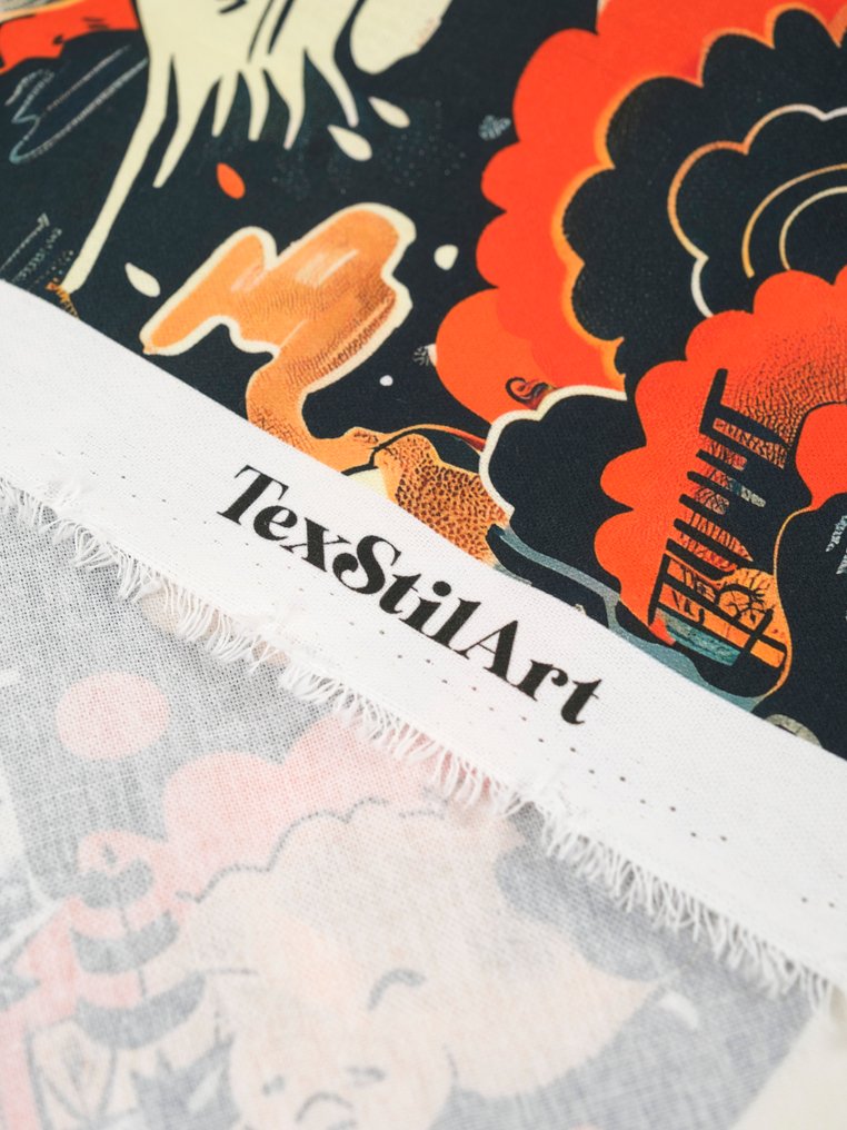 免费送货!TexStilArt - KYOTO PANDA - 独家100%纯棉优质面料 - 室內裝潢織物 - 3 m - 3 m #2.1