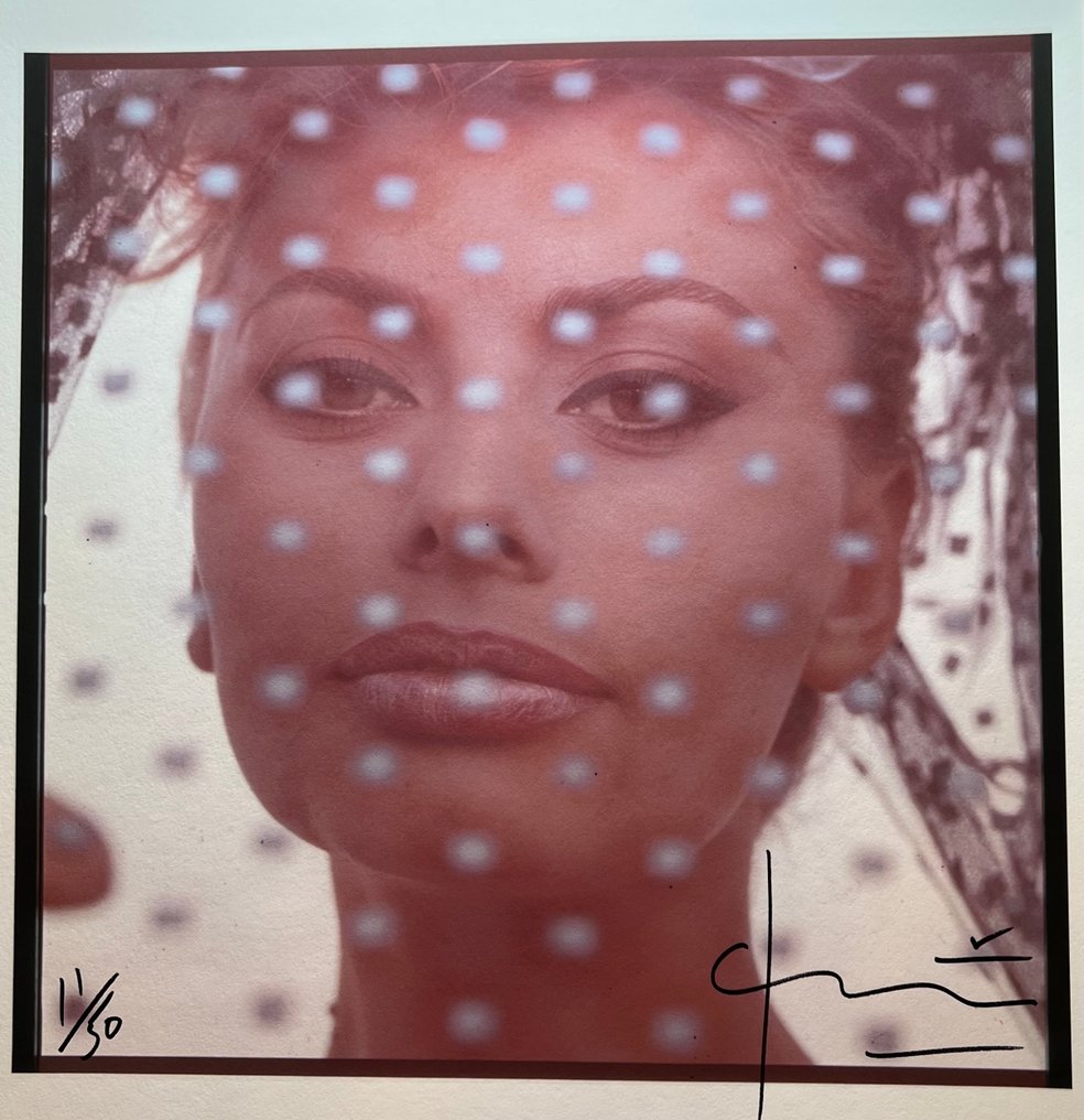 Bert Stern (1929–2013) - Bert Stern Signed Famous Sophia Loren behind the veil #1.0