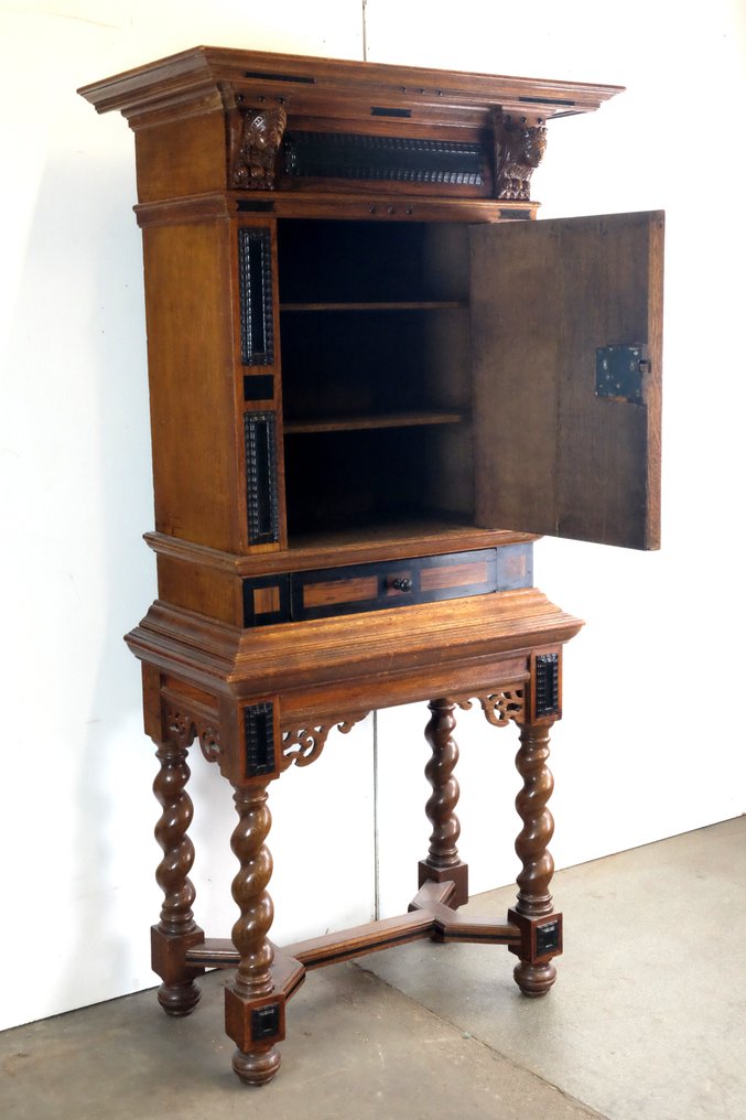 橱柜 - 尿布篮子 - 橡木、玫瑰木和乌木 #4.3