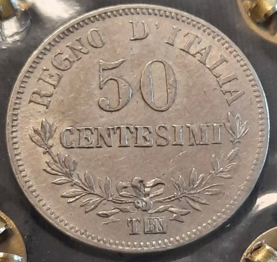 Italia, Regno Vittorio Emanuele II. 50 Cent 1867 Torino #1.0