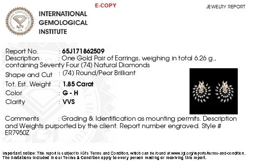耳环 - 18K包金 玫瑰金 - 1.85ct. tw. 钻石 (天然) - 钻石 #4.3