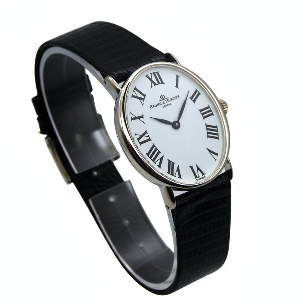 Baume & Mercier - NOS - Mod. "Ellipse" con Cabochon Blu - Cassa Oro Bianco (18K) - 38796 37064 - Unisex - 1970-1979 #4.3