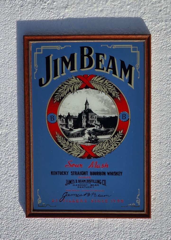Mirror – Kentucky Bourbon – 1970'erne - Jim Beam - Reklameplakat - Glas #1.0