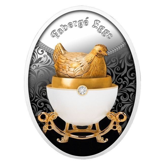 Niue. 1 Dollar 2025 16.81g Hen Fabergé Egg Silver Coin #1.0