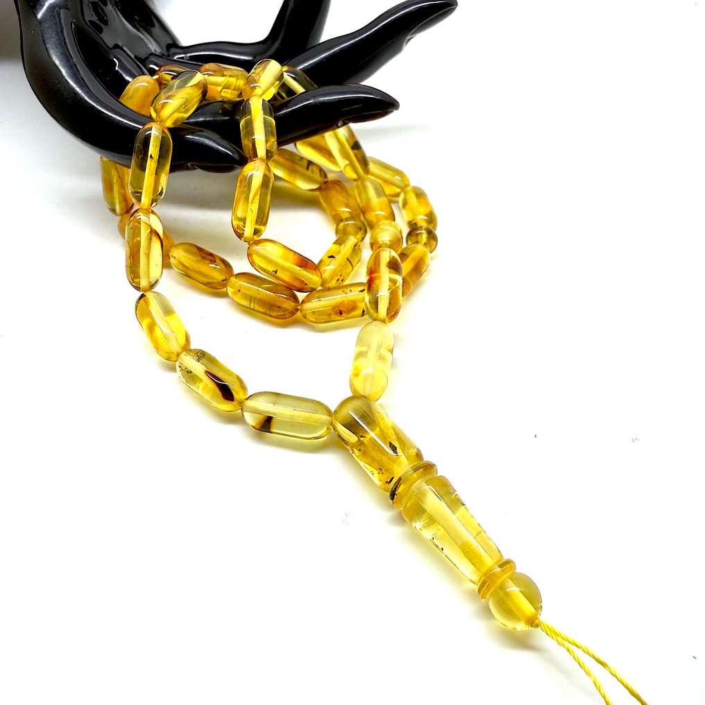 Φυσικό βαλτικό κεχριμπάρι, κομποσκοίνι προσευχής Tesbih, ροζάριο, κάψουλες από πέτρα με τρύπα 16 mm. - Κεχριμπάρι - Baltic amber - succinite - fossilised pine tree resin #4.3