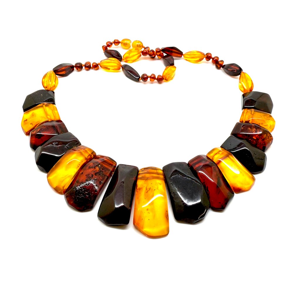 真正的波罗的海琥珀宽项链 - 琥珀 - Succinite #3.2