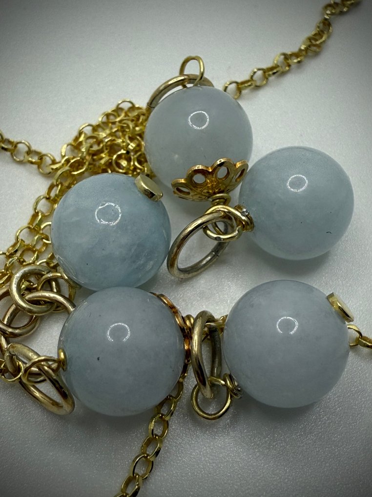 Agate - Tonalité RARA Céleste - Argent 925 - Ensemble de bijoux 2 pièces - Main-d'œuvre exclusive #4.3