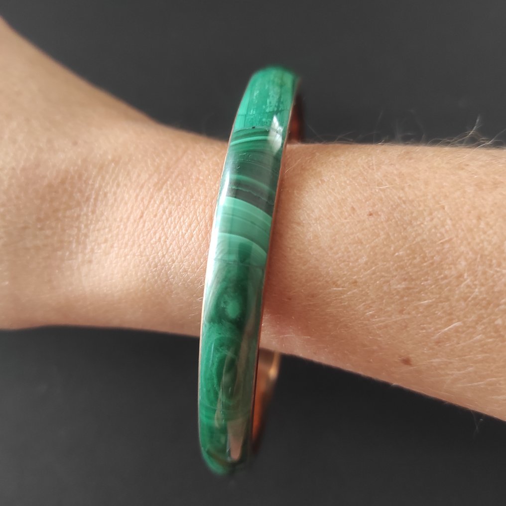 孔雀石和铜 硬质手链 - 高度: 22 cm- 27 g - (1) #4.3