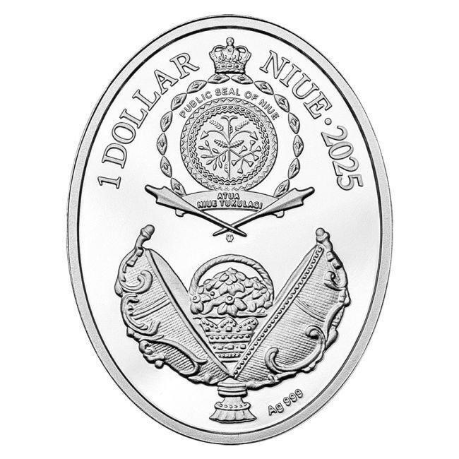Niue. 1 Dollar 2025 16.81g Hen Fabergé Egg Silver Coin #1.0