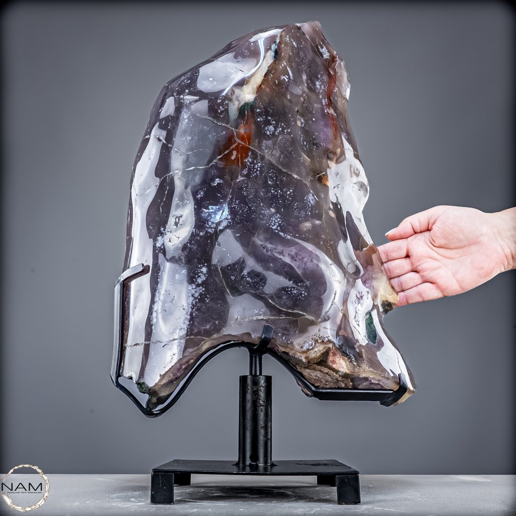 独一无二的玛瑙片配紫水晶簇——正反面完美和谐 乌拉圭- 17129.36 g #3.2