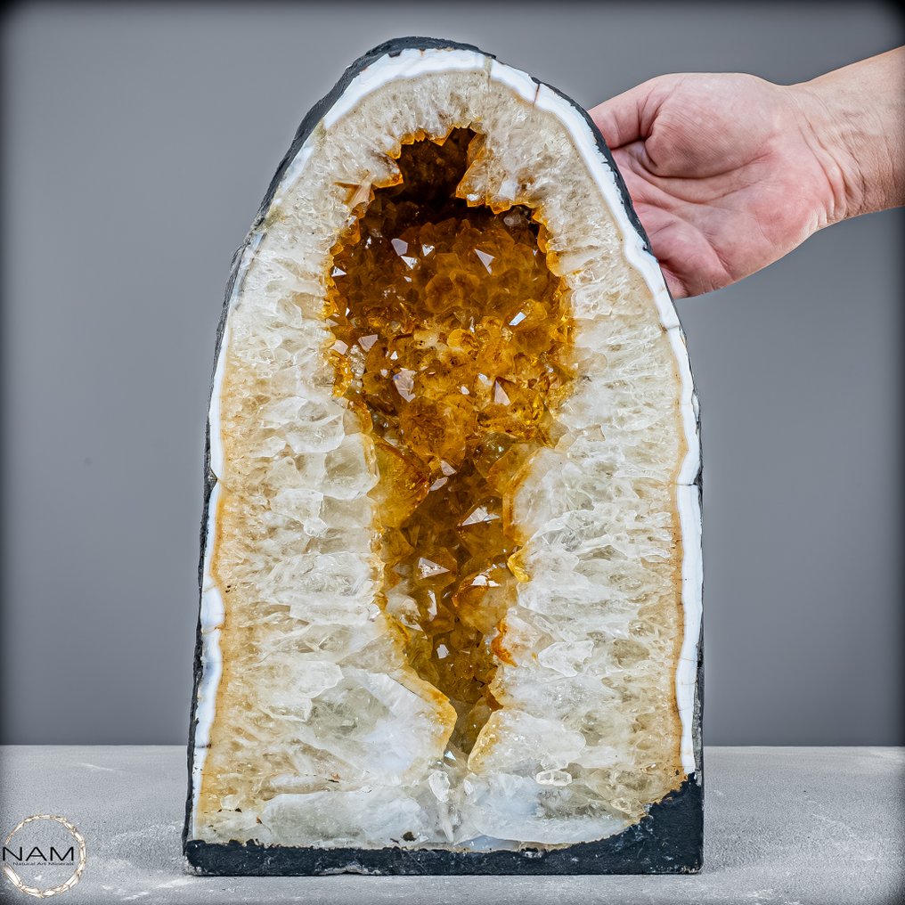 Citrin-Druse 9 kg – Λαμπερή ενέργεια και χρυσή κομψότητα της φύσης Από υψηλότερη ποιότητα- 8905.11 g #1.0