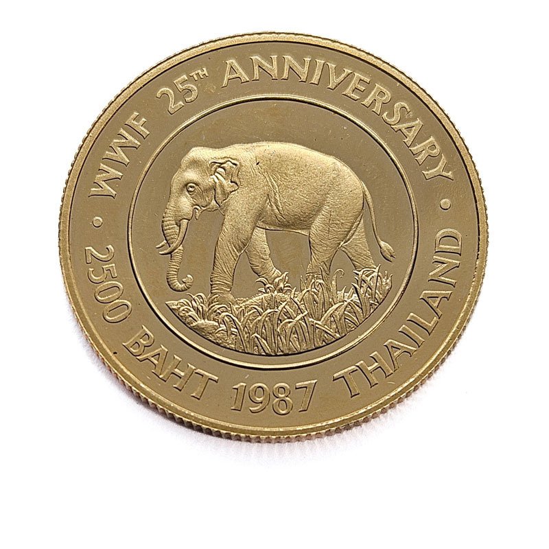 Thailand. 2500 Baht 1987 Rama IX - WWF Elephant #1.0