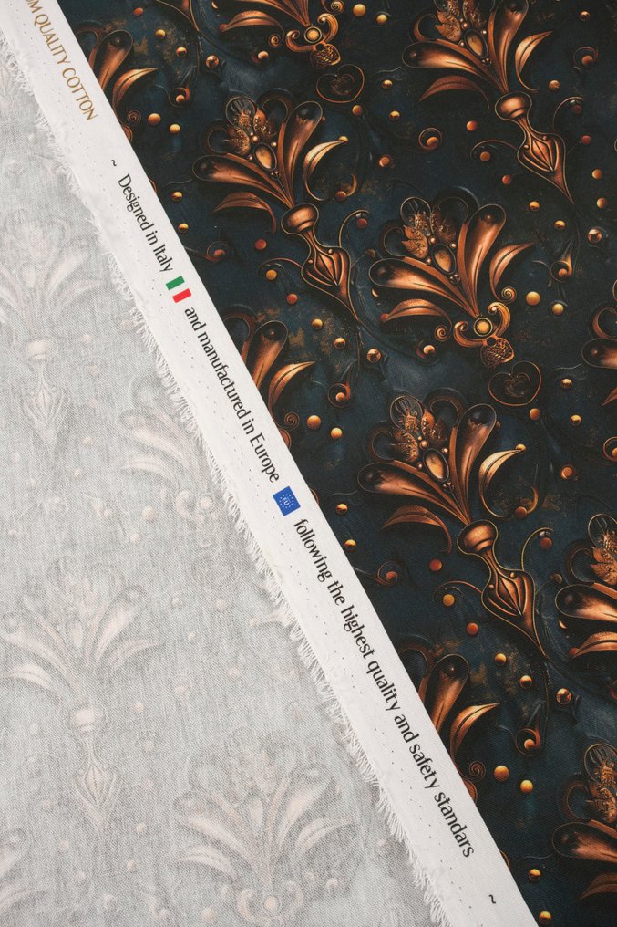 Fri frakt! TexStilArt - REGALIS - Exklusivt 100% bomullstyg av premiumkvalitet - Möbeltyg - 3 m - 3 m #4.3