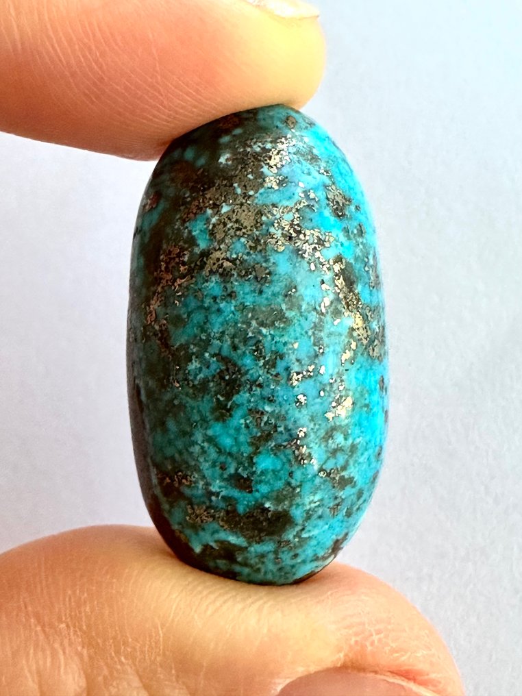 Türkis Echter Schatz! Top-Farb Neishabour Türkis 44,70 Ct. Großes, wundervolles Stück. Edelsteinqualität! - Höhe: 30 mm - Breite: 15 mm- 8.94 g #4.3