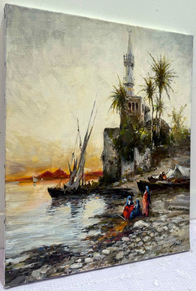 Mikhail Kraiev (1957) - Au Bord du Nil - Orientaliste #1.0