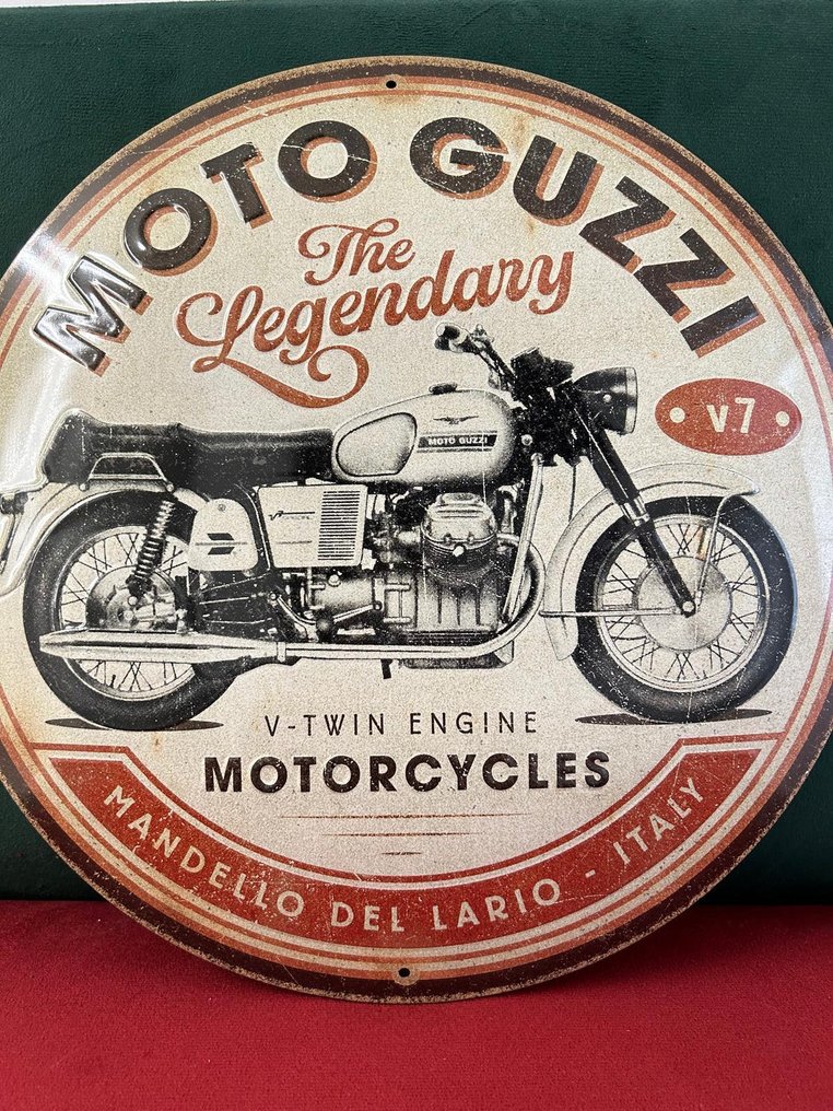 Emaliowana tabliczka Moto Guzzi - Tablica emaliowana - Metal #2.1