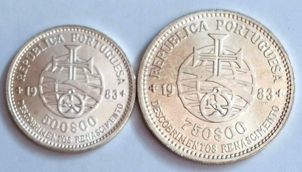 Πορτογαλία. Republic. 20 + 500 + 750 Escudos -1953 + 1983 - 3 Moedas (χωρίς τιμή ασφαλείας) #4.3