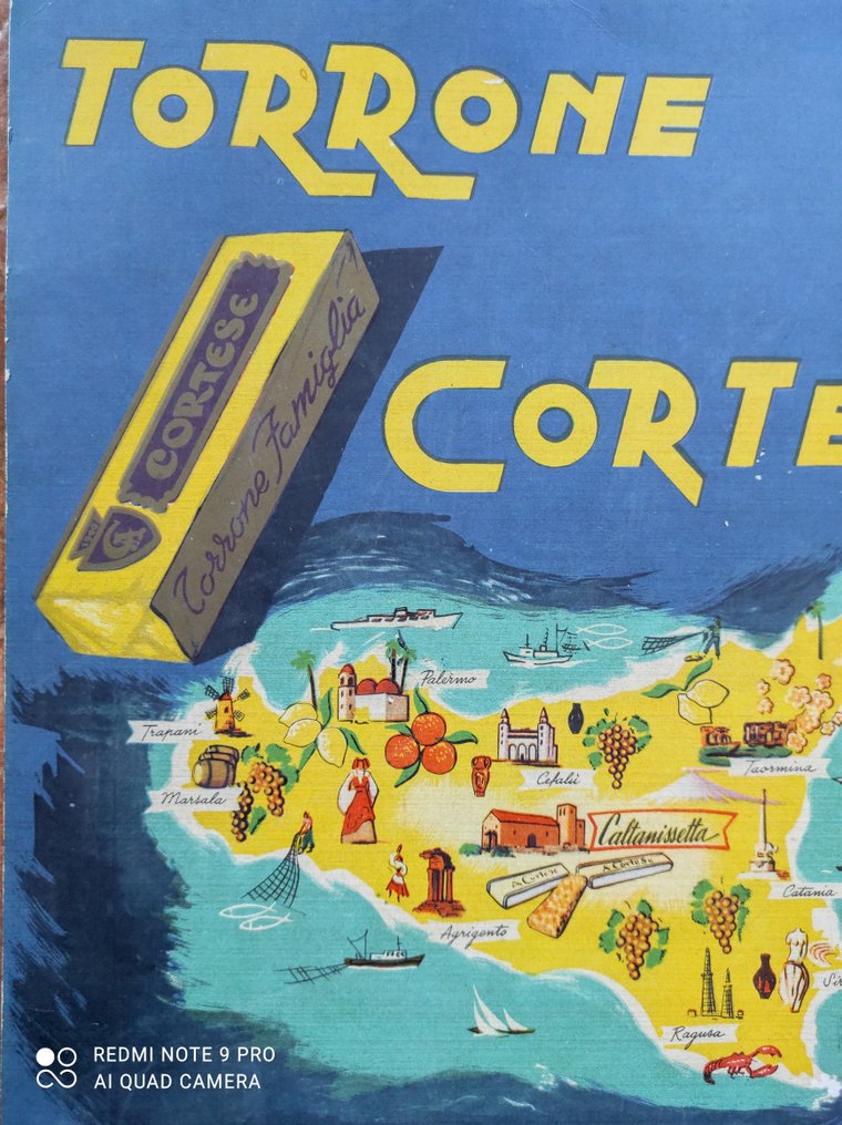 Professor Granata - Cortese - Torrone Cortese - pubblicità originale anni 50 in cartoncino. - 1950s #1.0