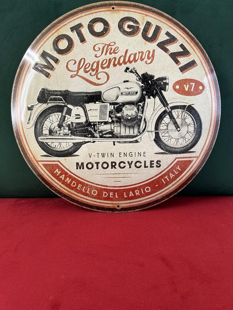 Emaliowana tabliczka Moto Guzzi - Tablica emaliowana - Metal #4.3