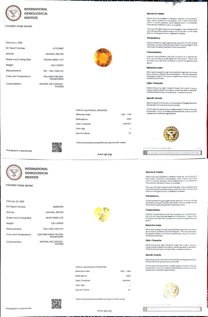 没有保留价 - 2 pcs  锆石  - 4.90 ct - 国际宝石研究院（IGI） #2.1