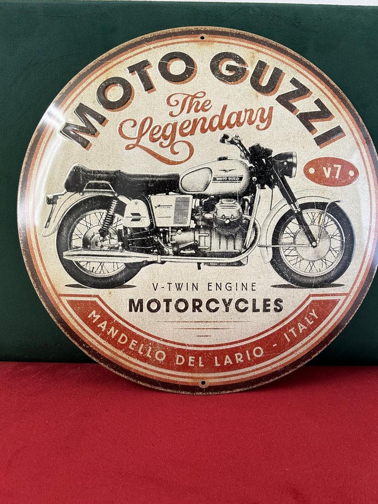 Emaliowana tabliczka Moto Guzzi - Tablica emaliowana - Metal #1.0