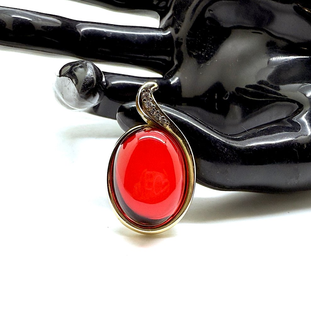 纯银925天然波罗的海琥珀吊坠 - 琥珀 - succinite #4.3