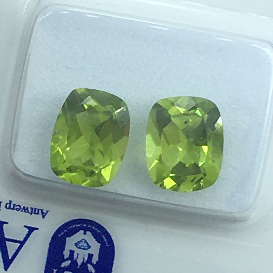 χωρίς τιμή ασφαλείας - 2 pcs Πράσινο Περίδοτο - 4.07 ct - Antwerp Laboratory for Gemstone Testing (ALGT) - Φυσικό περιδωτό #4.3