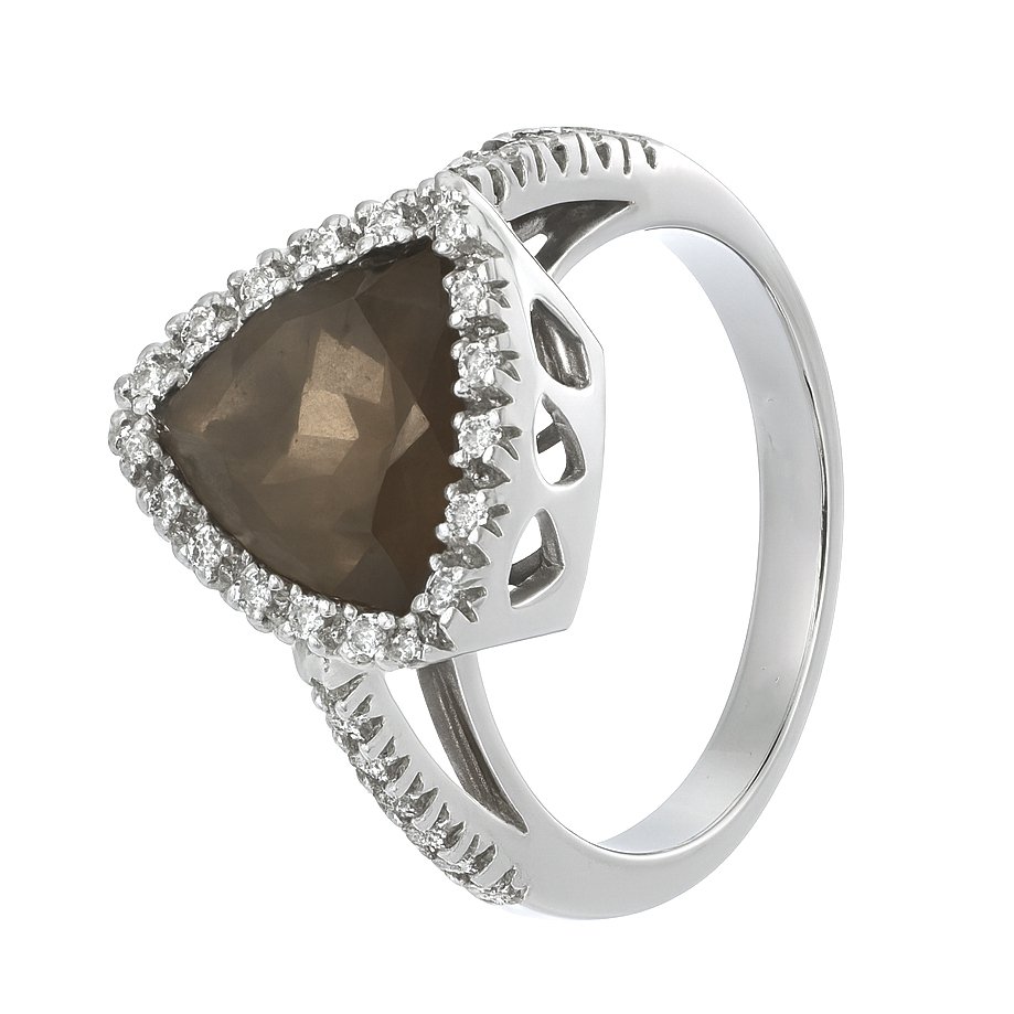 Gyűrű - 18 kt. Fehér arany - 3.13ct. tw. Quartz - Gyémánt #4.3