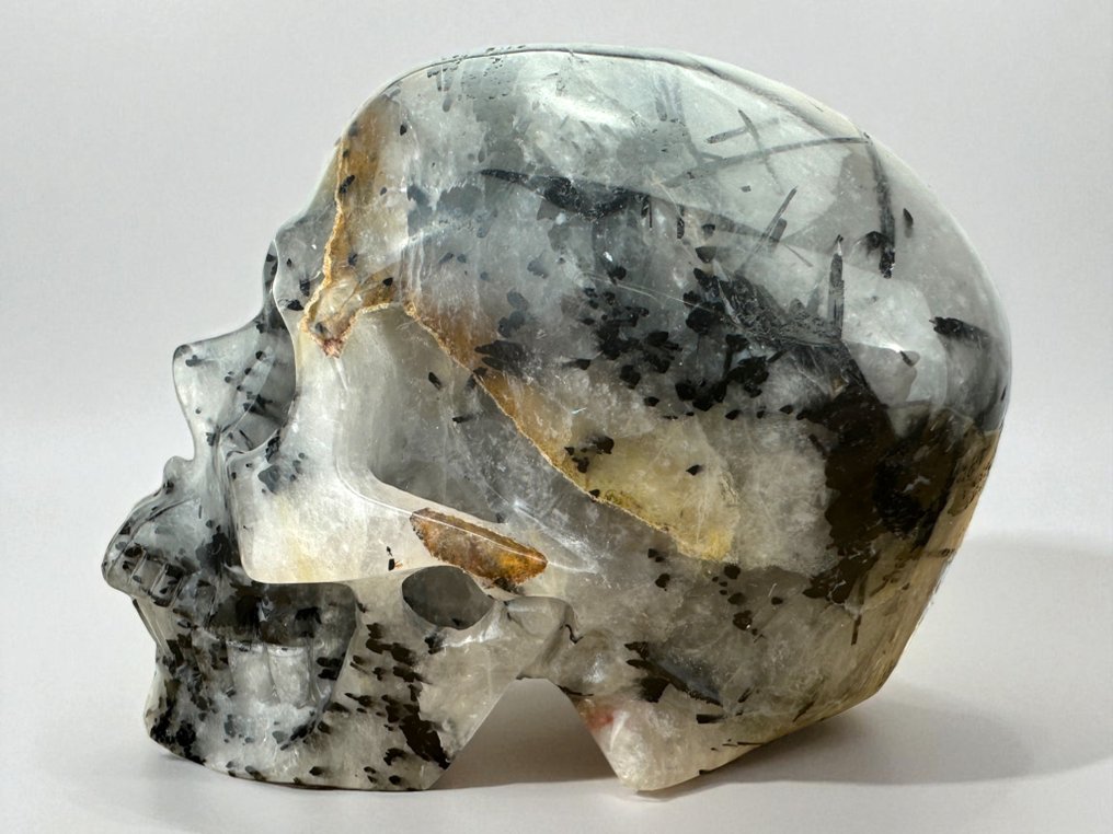 电气石水晶“高品质” 雕刻的颅骨 - Quartz - 9.5 cm - 8.5 cm - 12 cm - (1) #3.2
