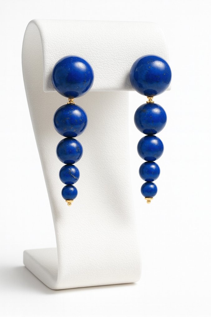 没有保留价 - 耳环 - 18K包金 黄金 青金石 - 青金石 #2.1