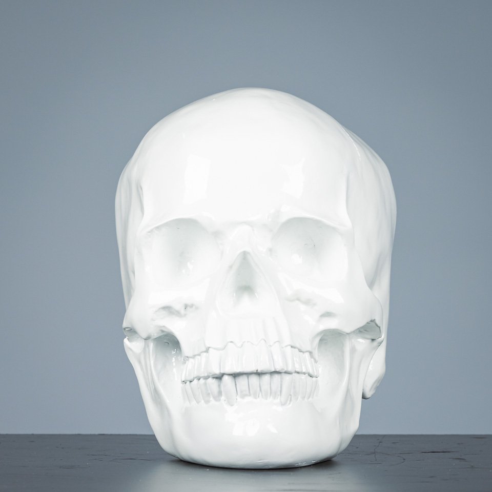 玩具人偶 - Decoratieve grote witte schedel - polystone #1.0