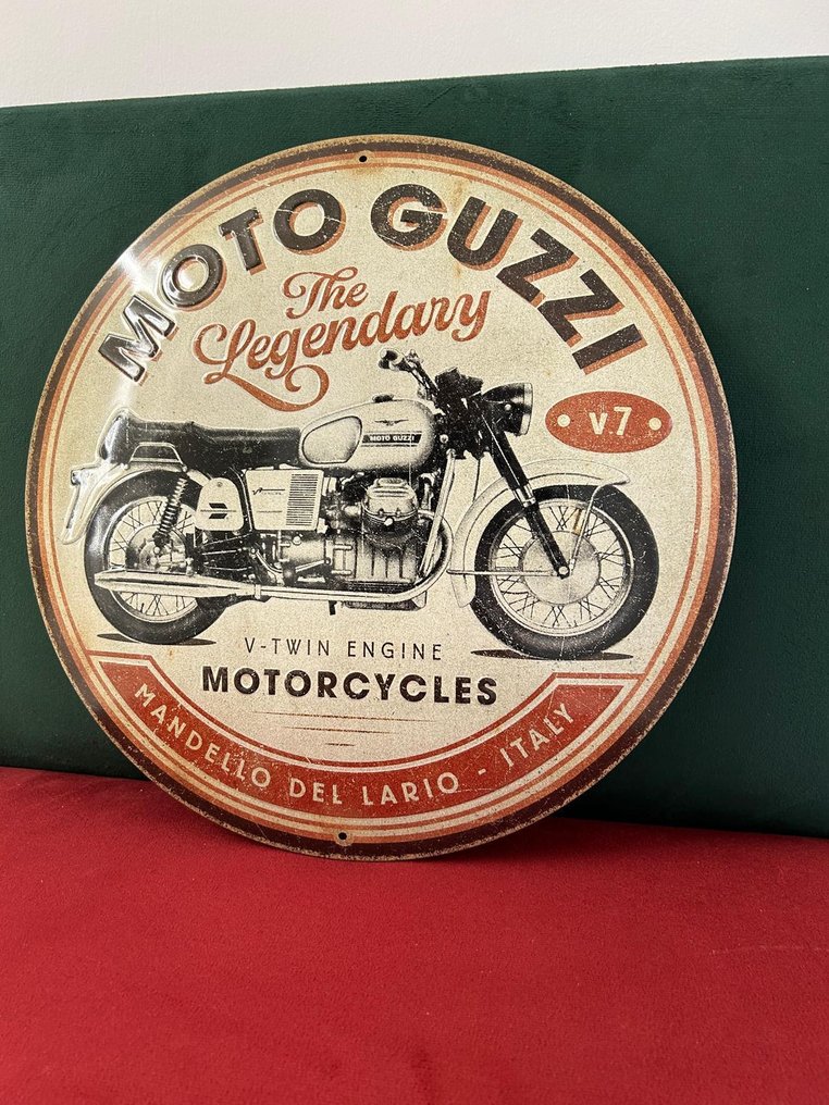 Emaliowana tabliczka Moto Guzzi - Tablica emaliowana - Metal #3.2