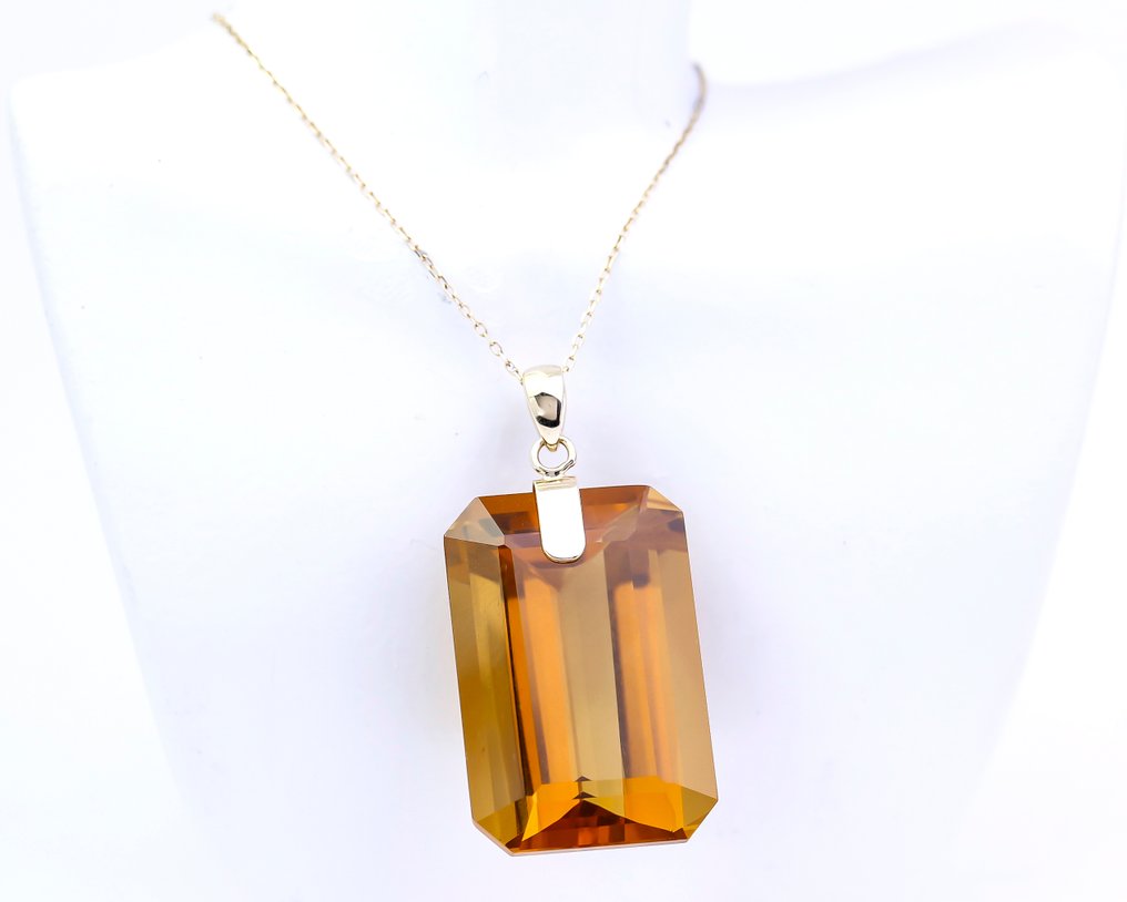 沒有保留價 - 頸鏈 - 14 克拉 黃金 石英 #2.1