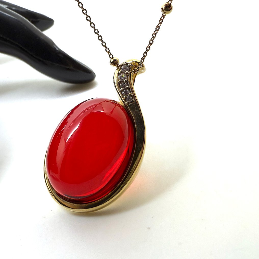 纯银925天然波罗的海琥珀吊坠 - 琥珀 - succinite #3.2