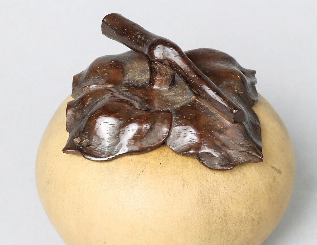 Δοχείο - Βερίκοκο: Σώμα από κολοκύθα με ξύλινο καπάκι - Δοχείο λιβανιού Kogo. #1.0