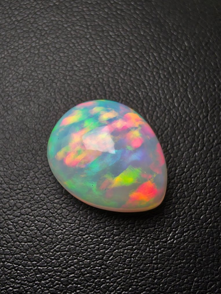 1 pcs Λευκό, Πολύχρωμο Οπάλιο - 9.59 ct - Antwerp Laboratory for Gemstone Testing (ALGT) - Εξαιρετική Ποιότητα Χρωμάτων #1.0