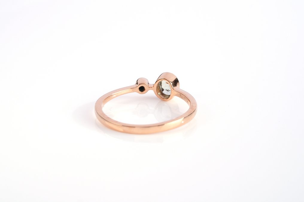 Bague - 18 carats Or rose -  0.29ct. tw. Saphir - Diamant #3.2