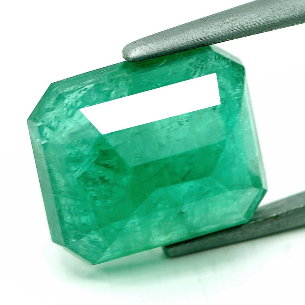No Reserve Price - 1 pcs  Green Emerald  - 6.93 ct - Bellerophon Gemlab #3.2