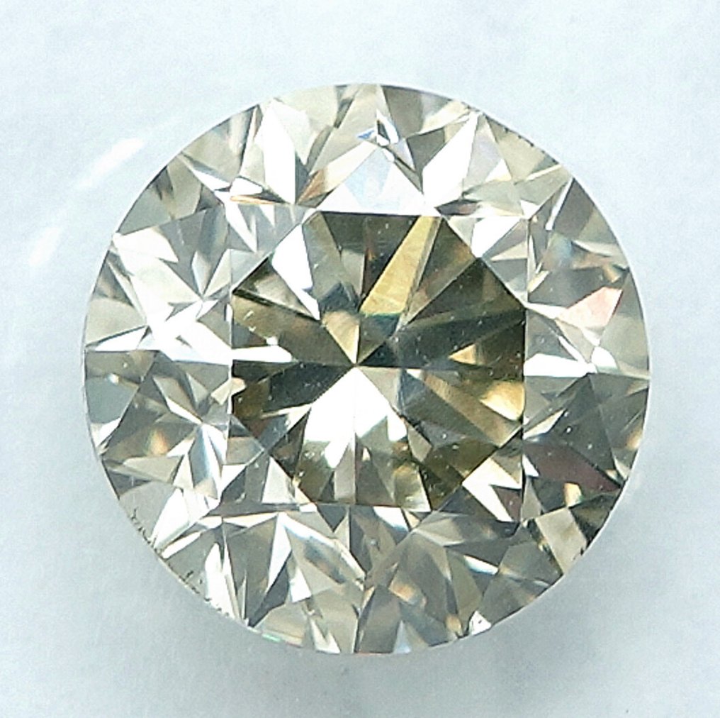 1 pcs 钻石 (天然色彩的) - 1.52 ct - 圆形 - Fancy light 稍帶灰色的 黄色 - SI2 微内含二级 - 国际宝石研究院(IGI) #2.1