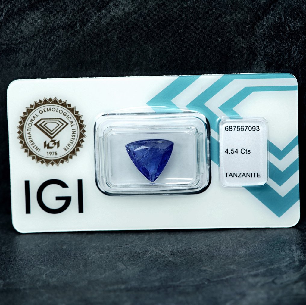 1 pcs  蓝色, 紫罗兰色 坦桑石  - 4.54 ct - 国际宝石研究院（IGI） #1.0
