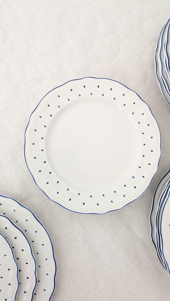 Richard Ginori - 餐桌用具 (14) - Antico Doccia - 瓷 - 蓝色水滴 #2.1