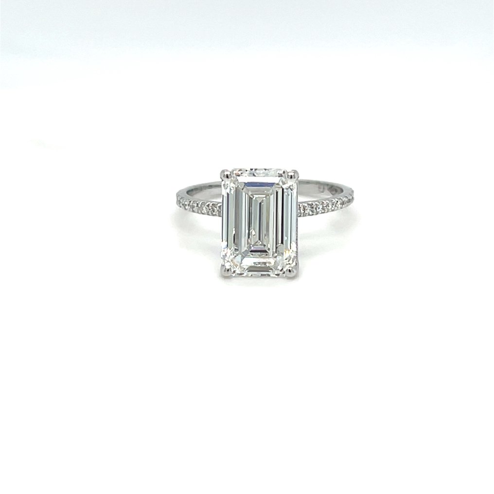 Ingen reservasjonspris - Ring - 14 karat Hvitt gull - 5.24ct. tw. Diamant (Lab-dyrket) - Diamant #1.0
