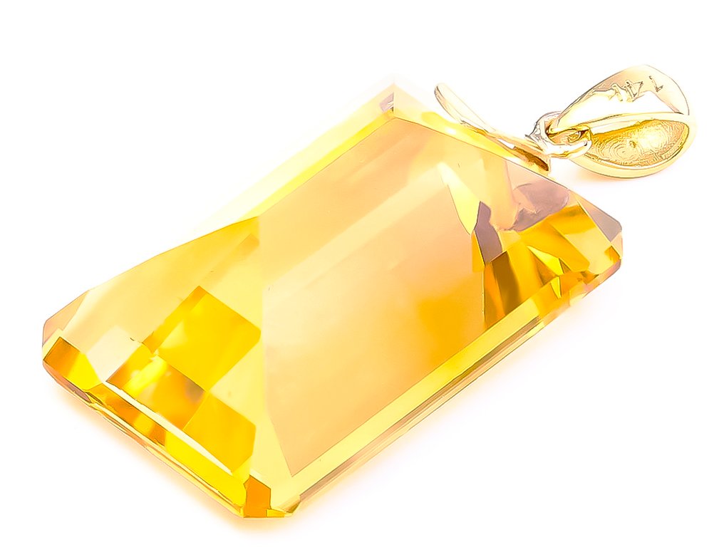 没有保留价 - 项链 - 14K包金 黄金 黄水晶 #1.0