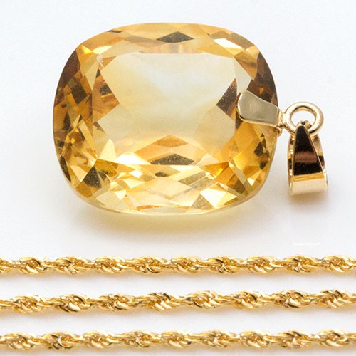 No Reserve Price - Necklace with pendant - 18 kt. Yellow gold Citrine #1.0