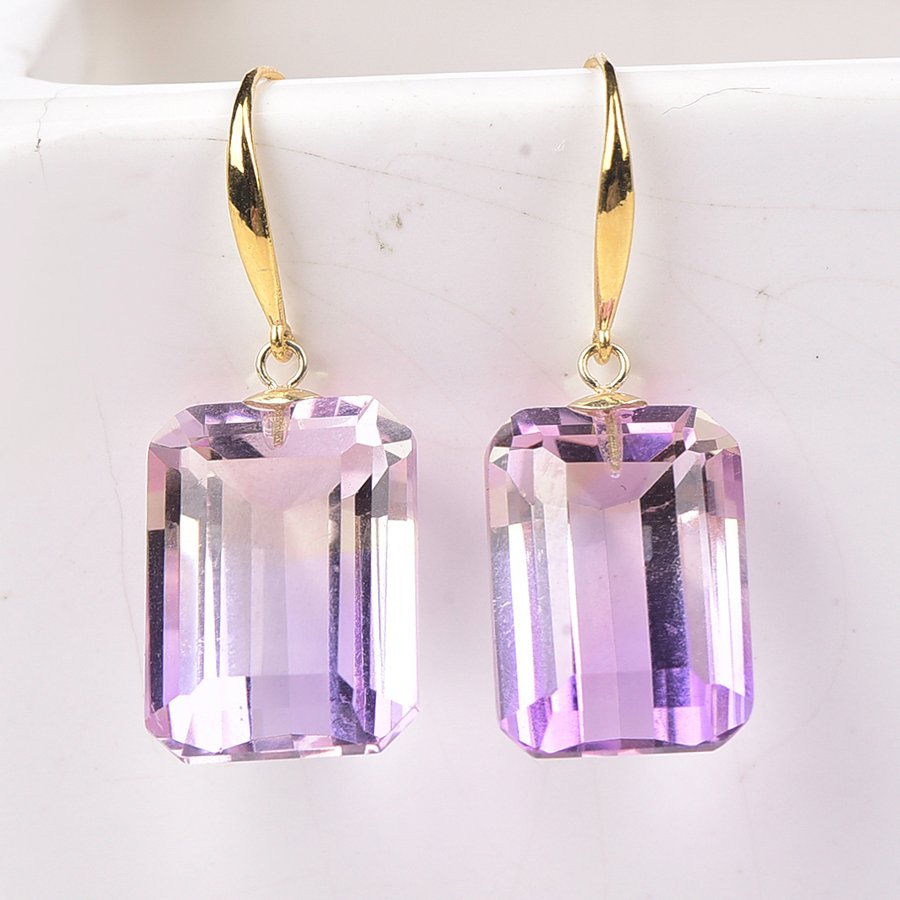 Sans prix de réserve - Boucles d'oreilles - 18 carats Or jaune Amétrine - ALGT certifié #1.0